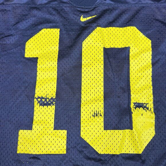 VTG Nike Michigan Wolverines Tom Brady NCAA College Football Jersey 2XL Navy - Picture 6 of 11